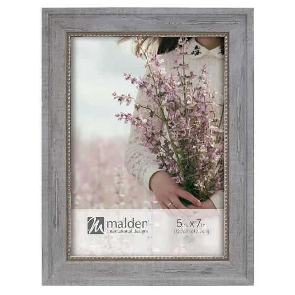 MARIN-GREY W Inner Bead Trim 8x10 Frame by Malden