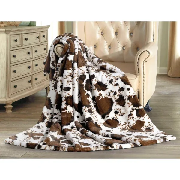 Member's Mark Luxury Faux Fur Throw - Brown Cow