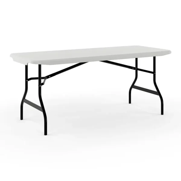 Staples 6' x 29.5" Heavy Duty Plastic Folding Table White Granite (62109)