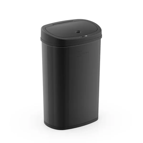 Mainstays 13.2 Gal /50 L Motion Sensor Kitchen Garbage Can, Black Stainless Steel