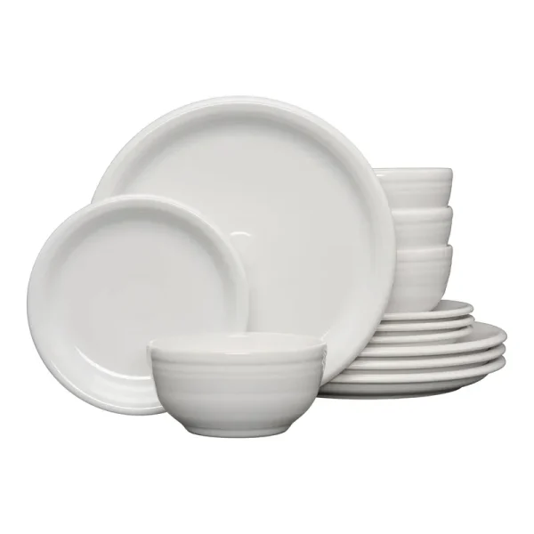 Fiesta 12-Piece Bistro Dinnerware Set - White