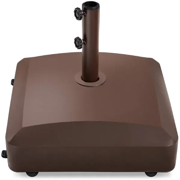 Best Choice Products Fillable Mobile Umbrella Base Heavy Duty Market Stand w/ 4 Wheels 2 Locks 123lb Capacity - Bronze