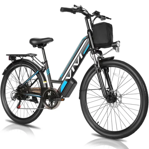Vivi Electric Bike 26" City Commuter Electric Bike 48V 500W Step - Through Electric Bike 19.8MPH Electric Cruiser Bike Beach Bike with Cruise Control, UL2849 Certified