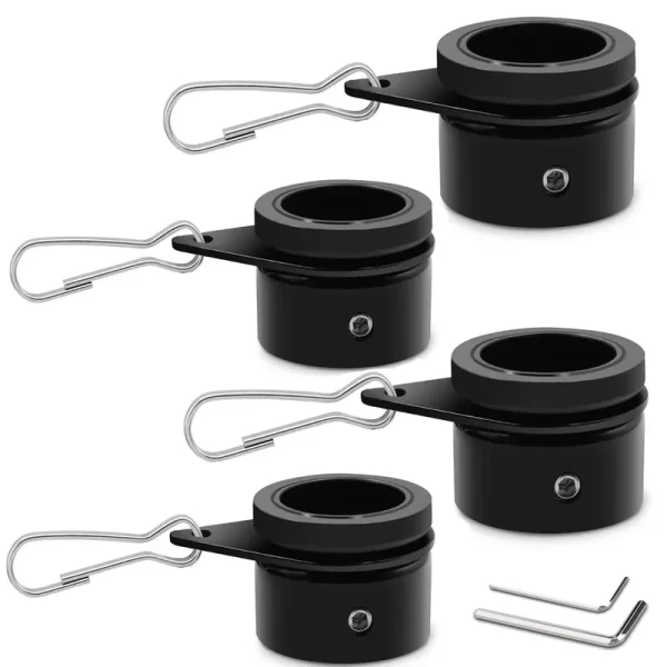 Flag Pole Rings, Aluminum Alloy Flagpole Rings 360�� Rotating Anti Wrap Flag Mounting Ring, Spinning Flag Pole Clips with Carabiner for 1.02-1.25