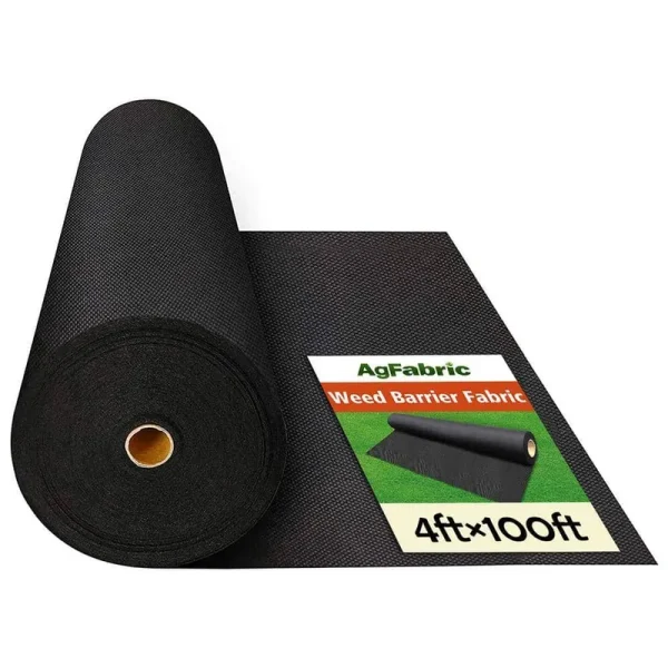 Agfabric 4 ft. x 100 ft. Ground Cover Heacy Non-Woven Weed Barrier Fabric for Gardening Mat and Raised Bed