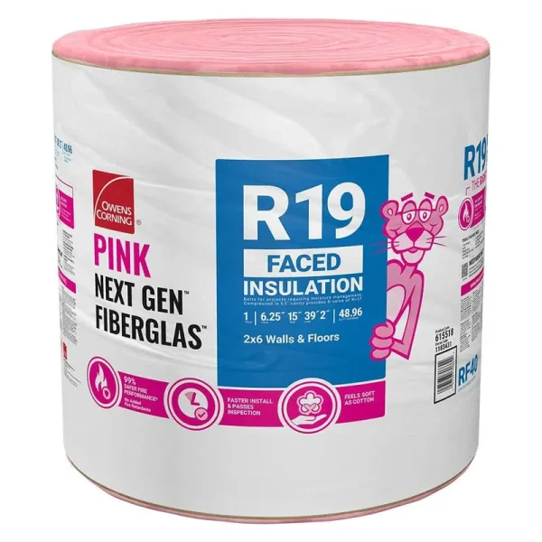 Owens Corning R-19 Faced Fiberglass Roll 15" Wide RF40