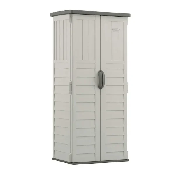 Suncast BMS1250 Resin Vertical Storage Shed Building, 22 Cubic Feet