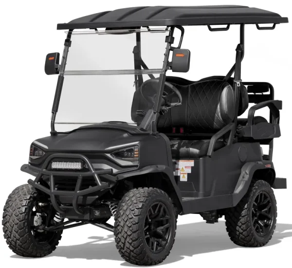 Coleman Powersports CGC2 51.2V Electric Utility Golf Cart, 4 - Seater Vehicle up to 20 MPH & 40 Miles Range, 5kw Motor, LCD Display & Rear Storage, Ages 16 and up, Matte Black