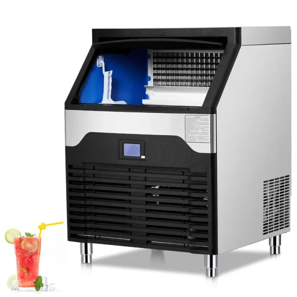 Commercial Ice Maker Machine.stainless Steel Ice Maker, Industrial Ice Machine, 260 lb/24H Stainless Steel Under Counter Ice Machine, Ice Maker Self Cleaning for Bar Cafe Restaurant