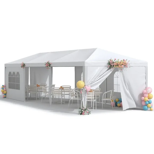 Vineego 30-ft x 10-ft Rectangle White Party Canopy | LS-CNP22-0083-2