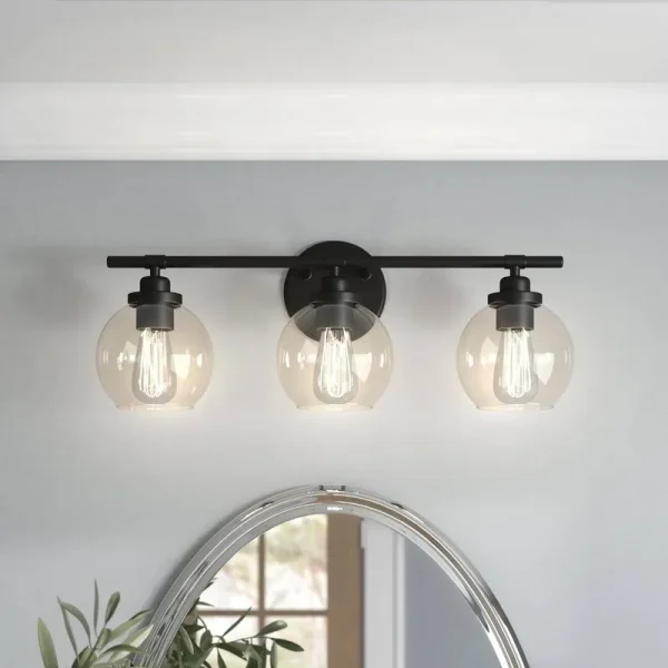 Hegland Dimmable Vanity Light Three Posts Finish: Matte Black