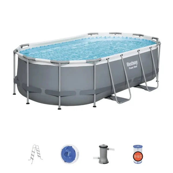Bestway Power Steel 14' x 8'2" x 39.5" Oval Above Ground Pool Set