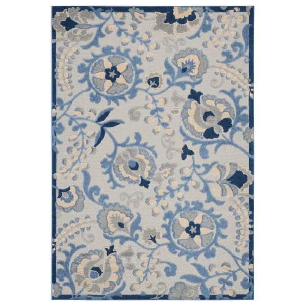Nourison Aloha Blue / Grey Rug Size: 7' x 10'