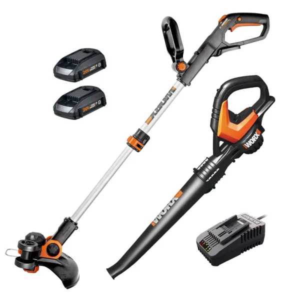 Worx WG916 Power Share 20V Trimmer and Blower Combo Kit (Battery & Charger Included)