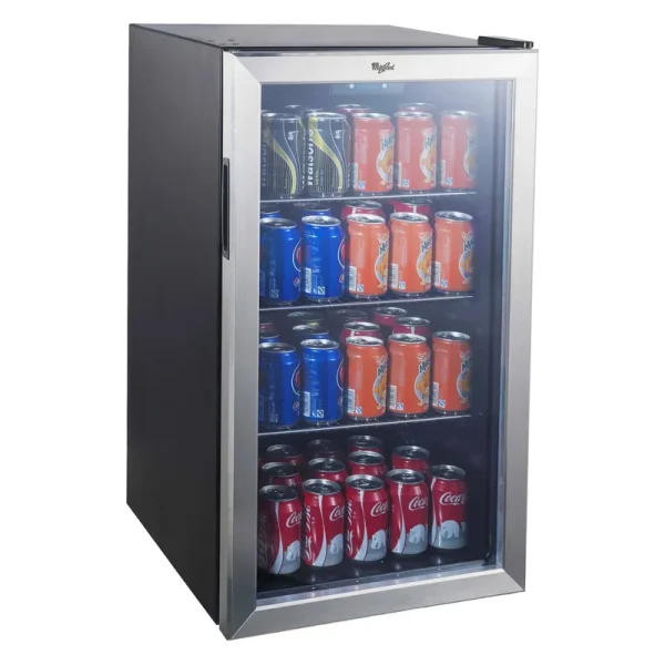 Whirlpool JC-103EZY Mini Refrigerator Beverage Center - 3.6 cu ft - Stainless Steel