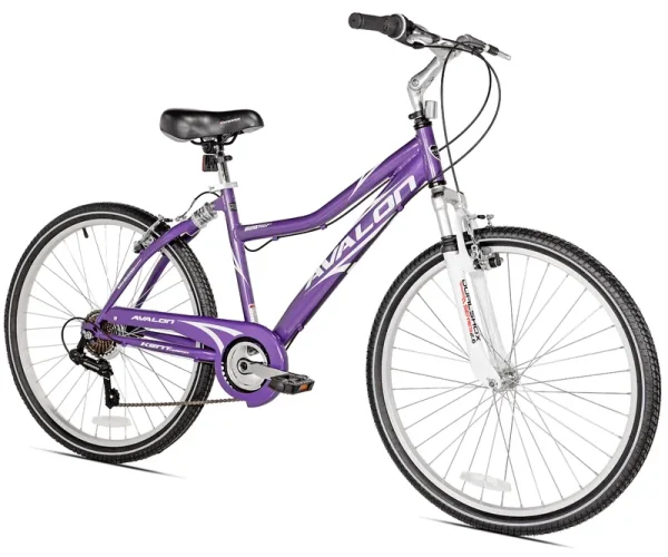 26" Kent Bicycle Avalon Comfort Full Suspension Hybrid Bike, 26" Wheels, Adults 14+, Purple