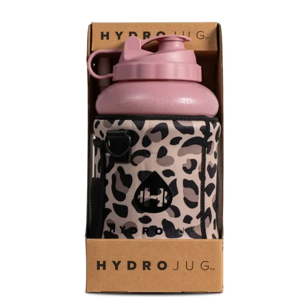 Hydrojug Leopard 73oz Jug and Sleeve - Features Leakproof Carry Handle Dishwasher Safe on The Go