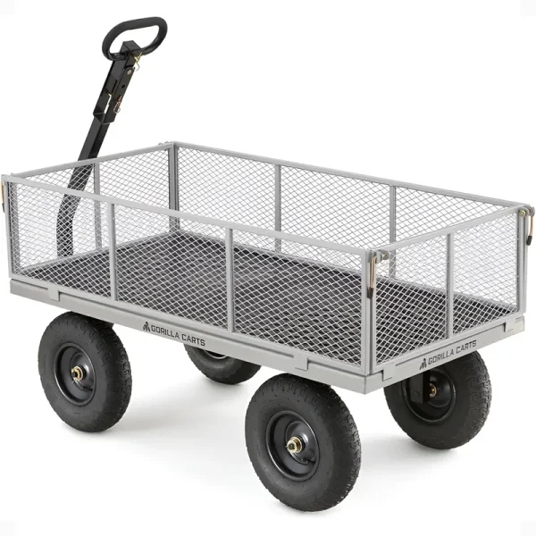 Gorilla Carts 1000 - Lb. Capacity Steel Utility Cart, Model #gor1001 - Com, 13 - Inch Pneumatic Tires