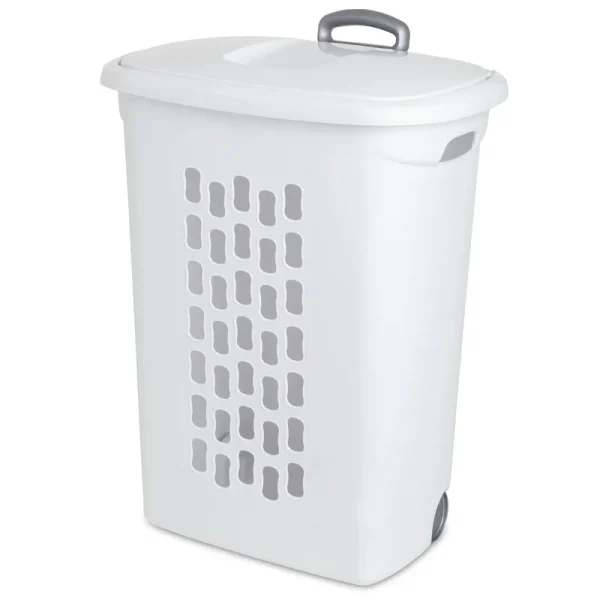 Sterilite Corporation Sterilite 208377 28.38 in. Ultra Wheeled Hamper White