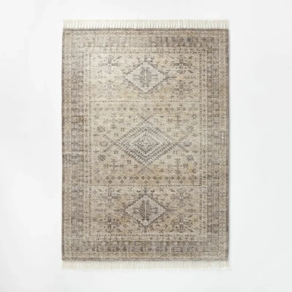 7'x10' Pine Brook Diamond Persian Style Rug Gray (Threshold Designed with Studio McGee)