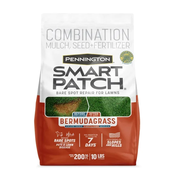 Pennington Smart Patch Mulch, Seed + Fertilizer, Bermudagrass - 10 lbs (4.54 kilograms)
