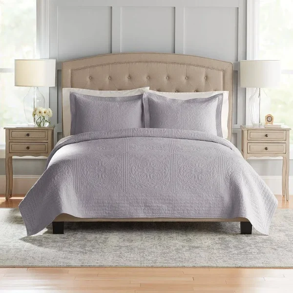 Croft & Barrow Anna Solid Quilt or Sham, Grey, Std Sham