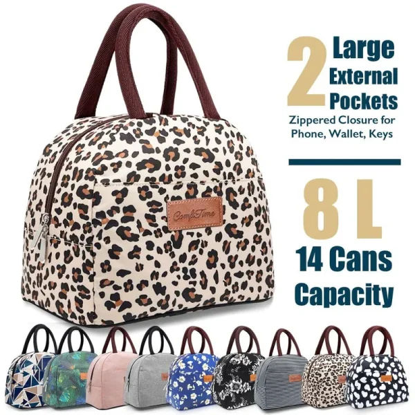 Comfitime Lunch Bag - Insulated Lunch Box for Women 8L or 14 Cans Large Capacity Cooler Bag for Adults Teen Cute Aesthetic Lunch Tote for Work School