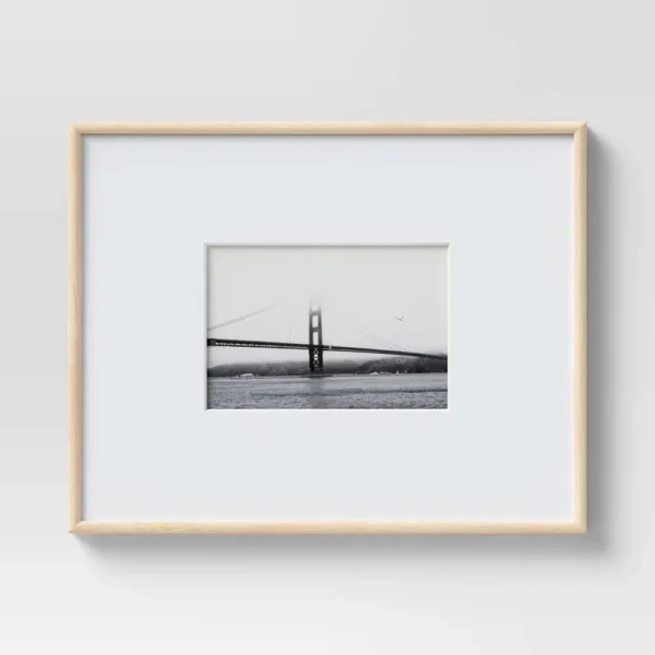 11" x 14" Matted to 5" x 7" Narrow Rounded Gallery Frame Mid-tone Natural - Project 62