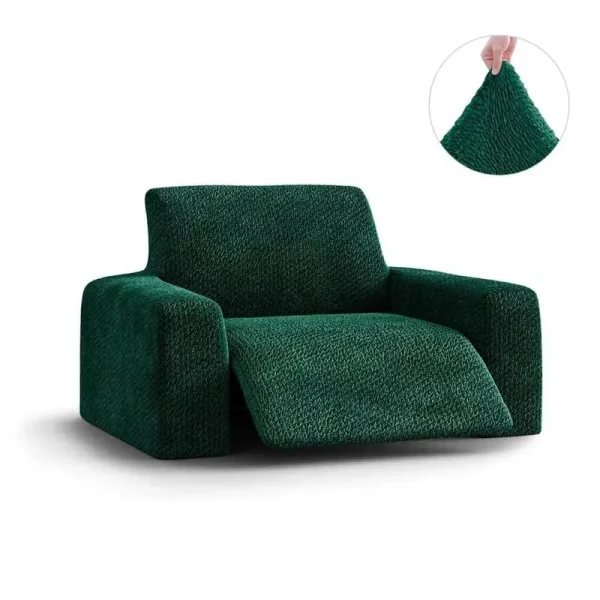 Stretch Recliner Slipcover - Easy to Clean & Durable - Velvet Collection PAULATO by GA.I.CO. Upholstery Color: Emerald Green