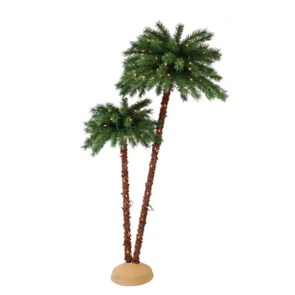 Puleo International 6' and 3.5' Lighted Palm Tree
