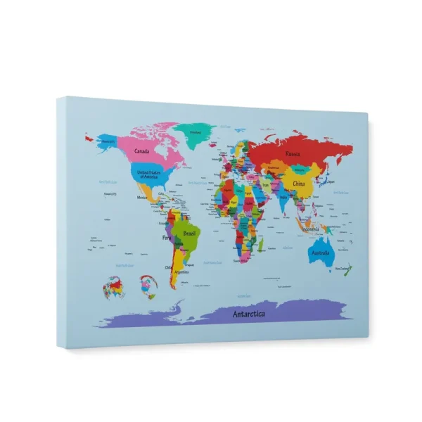 Trademark Global Trademark Fine Art Michael Tompsett 'Childrens World Map' Canvas Art 30x47 Inches