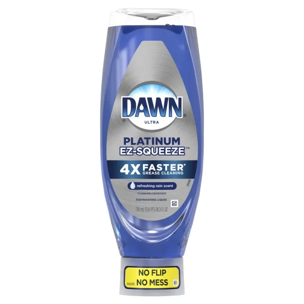 Dawn EZ-Squeeze Platinum Liquid Dish Soap, Refreshing Rain, 24.3 fl oz