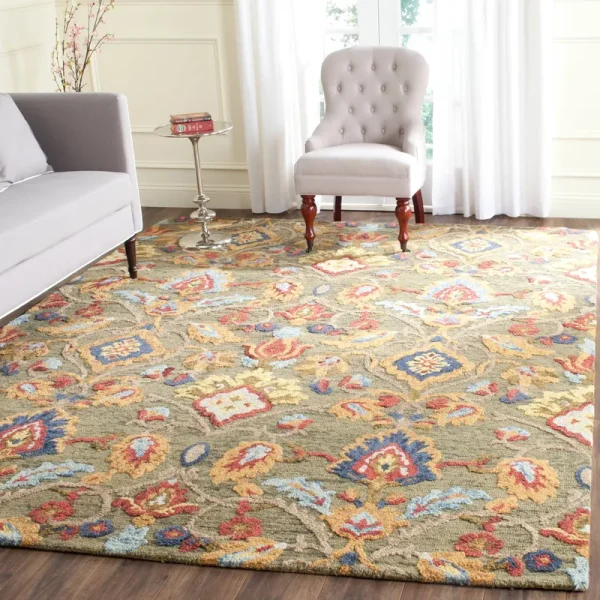 Safavieh Blossom Green/Multi 6 ft. x 9 ft. Area Rug