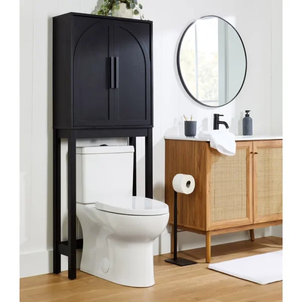 Better Homes & Gardens Juliet Over - the - Toilet Space Saver Cabinet, 2 Adjustable Shelves, Black