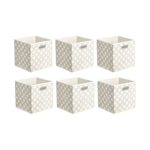 Basics Collapsible Fabric Storage Cubes with Oval Grommets - 6-Pack, Linked