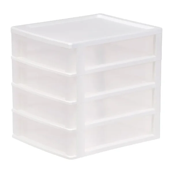 Iris 4 Drawer Desktop-Storage Unit White
