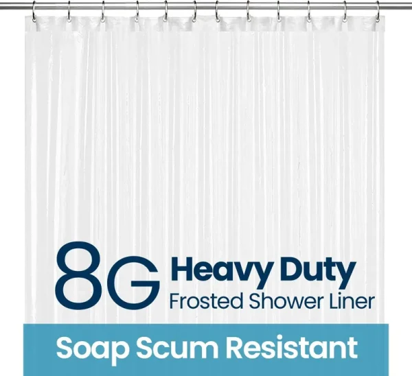 Liba Peva Antimicrobial PVC Free Shower Curtain Liner Frosted