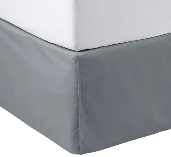 AmazonBasics Pleated Bed Skirt - Queen, Dark Grey