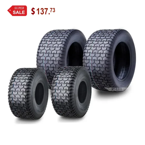 WANDA Set 4 15X6 - 6 & 20X8 - 8 Lawn Mower Tractor Cart Turf Tires 4 Ply - 13114/13131