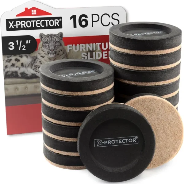 X-Protector Heavy-Duty Furniture Sliders for Hard Floors 16 Pcs 3.5��