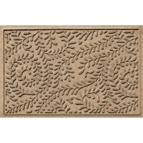 Bungalow Flooring Waterhog Boxwood Camel 23 in. x 35 in. Pet Polyester Indoor Outdoor Doormat