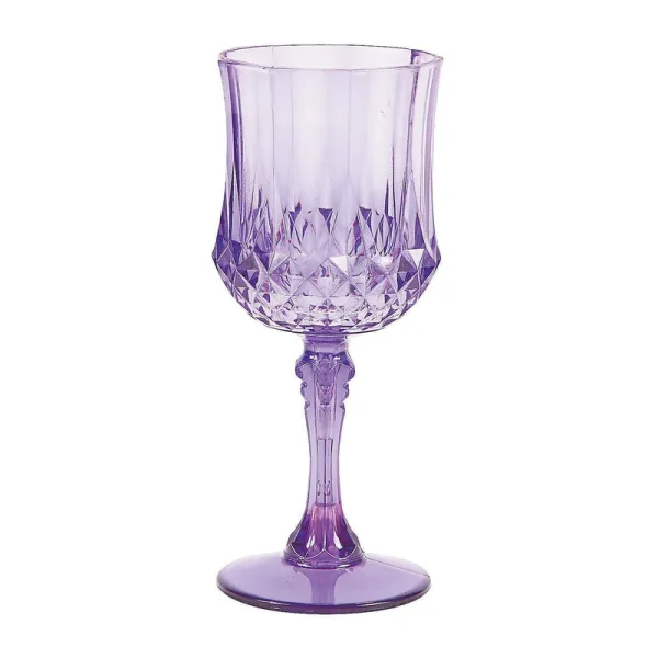 Plastic Purple Patterned Wine Glasses