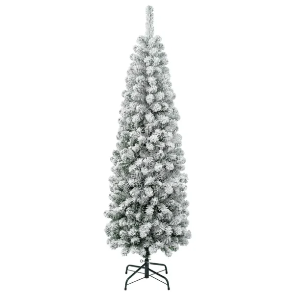 National Tree Company First Traditions 6 ft. Acacia Pencil Slim Flocked Artificial Christmas Tree