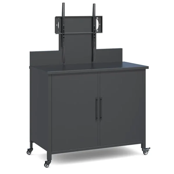 AECOJOY Outdoor Storage Cabinet with TV Mount for 40–85 Inch TVs, Outdoor TV Stand with Storage Cabinet Waterproof