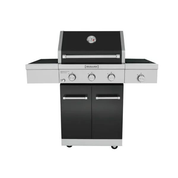 KitchenAid 720-0953 3-Burner Propane Gas Grill in Black with Ceramic Sear Side Burner