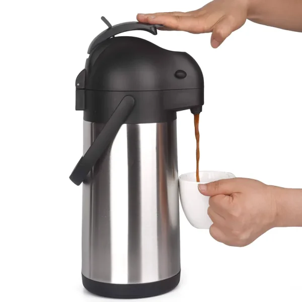 Cresimo 74 oz (2.2 Liter) Airpot Thermal Coffee Carafe/Lever Action/Stainless Steel