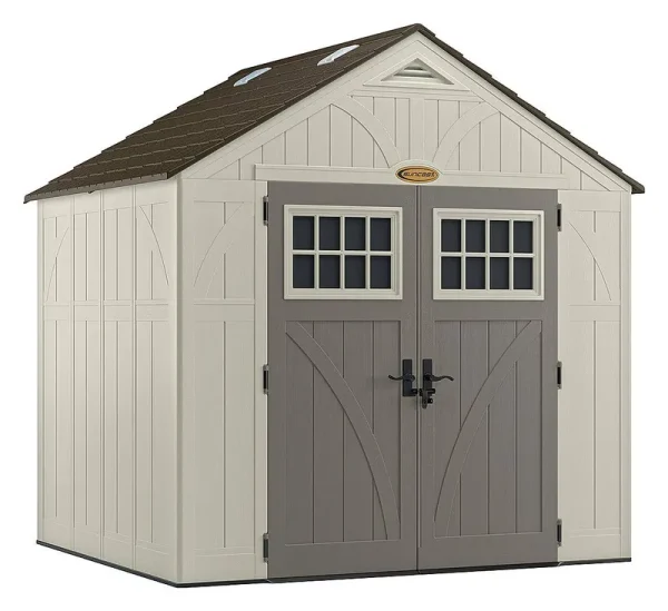 Suncast Tremont 7 ft. 1-3/4 in. x 8 ft. 4-1/2 in. Resin Storage Shed, Beige / Cream