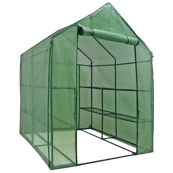 Zeny - 57" x 57" x 77" - 3-Tier 8 Shelves - Portable Mini Walk-In Greenhouse