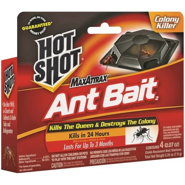 Hot Shot Maxattrax Ant Bait2, Bait Stations - 4 pack, 0.07 oz bait stations