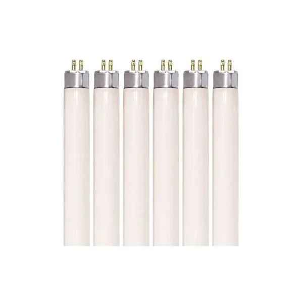 (Pack of 6) F8T5/WW - T5 Fluorescent 3000K Warm White - 8 Watt - 12" Super Long Life Light Bulbs